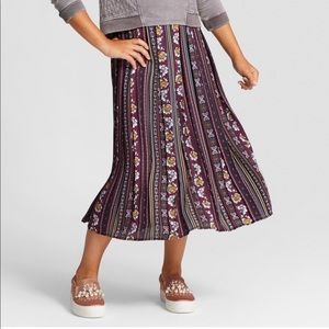 Art Class Pleated Midi Skirt